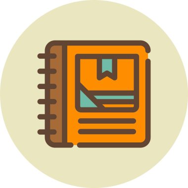 Bir kitap simgesinin vektör illüstrasyonu