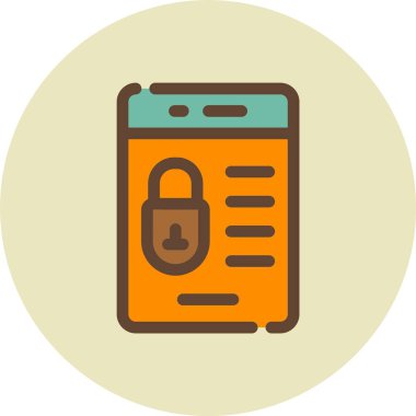 Kilit simgesine sahip cep telefonu, vektör illüstrasyon tasarımı