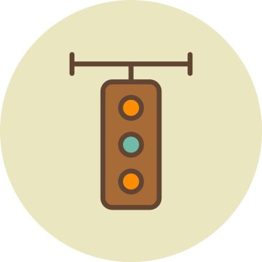 Trafik ışığı simgesi modern basit vektör illüstrasyonu