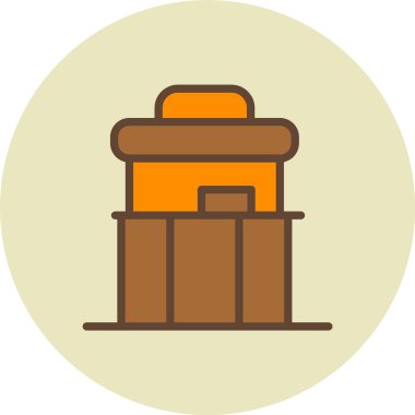 vektör göğüs düz renk simgesi