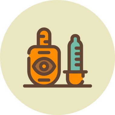 Sabun ikonlu şişe ve cam, vektör illüstrasyonu