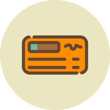 Bir kredi kartının modern bir simgesinin vektör çizimi