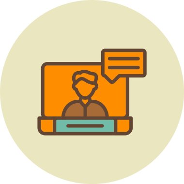 Çevrimiçi Öğrenme. Web simgesi basit illüstrasyon