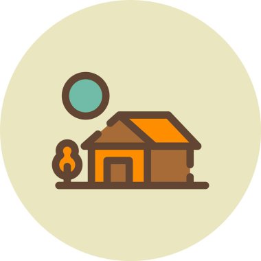 Güzel Ev Vektörü Kabartma Simgesi