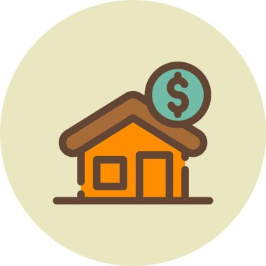 gayrimenkul düz daire vektör simgesi dekoru