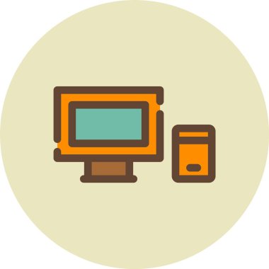 Bilgisayar. Web simgesi basit illüstrasyon