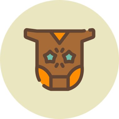 Amerikan maskesi simgesi düz stil