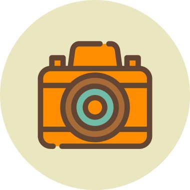 Kameranın lensli vektör simgesi