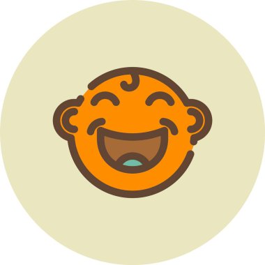 Moda tarzında izole edilmiş mutlu gülen emoji simgesi