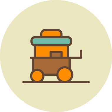 Kamp karavanı simgesi doldurulmuş taslak biçiminde