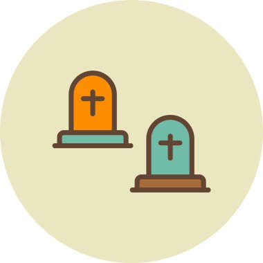 Bir mezarlığın vektör çizimi