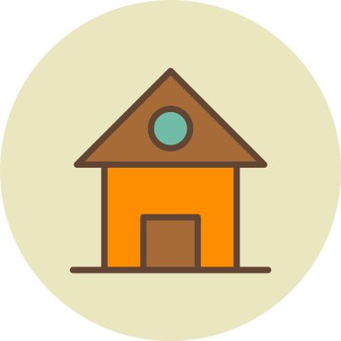 güzel ev kabartma vektör simgesi