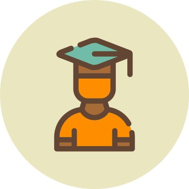 Öğrenci. Web simgesi basit illüstrasyon