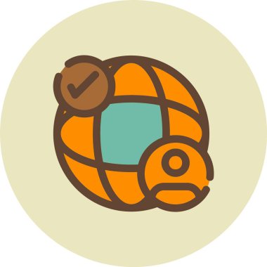 Bir karikatür ve kürenin vektör çizimi