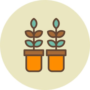 Bir bitki simgesinin vektör illüstrasyonu