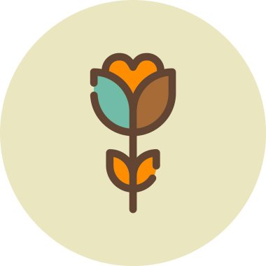 Çiçek. Web simgesi basit illüstrasyon