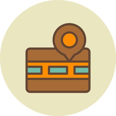 Bir harita simgesinin vektör illüstrasyonu