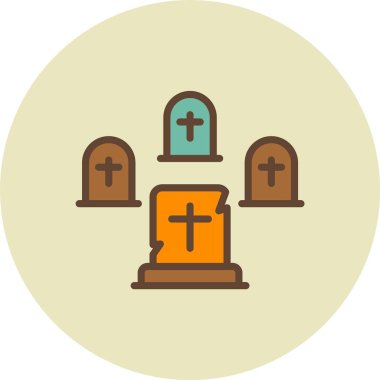 güzel mezar vektör çizgisi simgesi