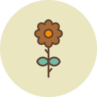 Çiçek. Web simgesi basit illüstrasyon