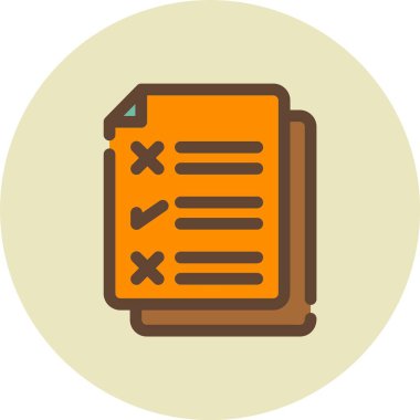 Kontrol listesi simgesi, vektör illüstrasyonu