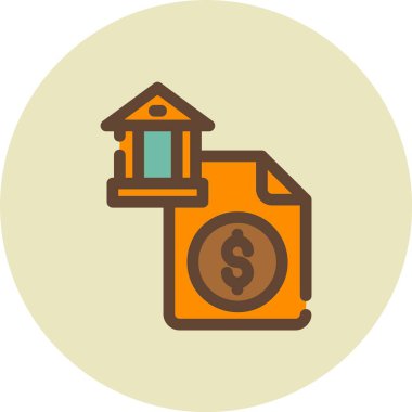 Banka. Web simgesi basit illüstrasyon