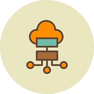 Bulut hesaplama simgesi vektör illüstrasyonu