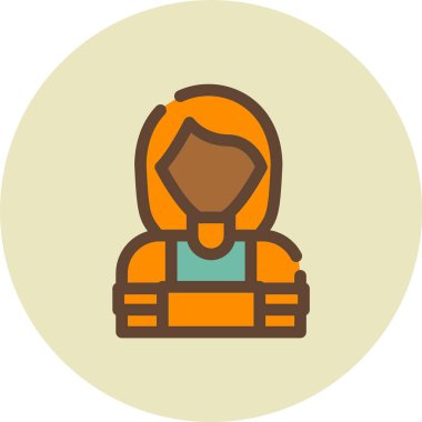 Kadın. Web simgesi basit illüstrasyon