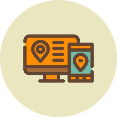 harita konumu ikon vektör illüstrasyonu