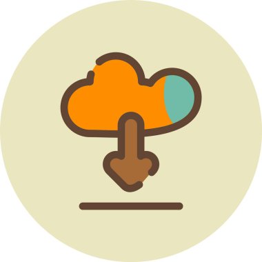 Bulut Hesaplama. Web simgesi basit illüstrasyon