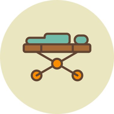 Yatak ikonu. Web için yatak vektör simgelerinin basit çizimi