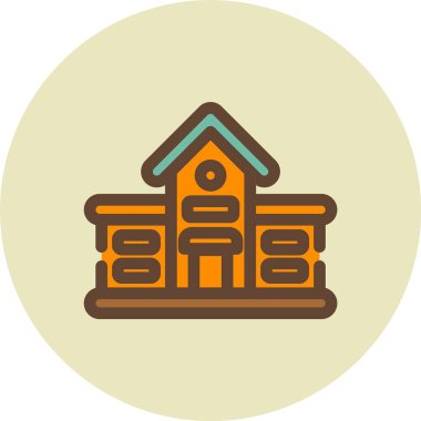 Bina. Web simgesi basit illüstrasyon