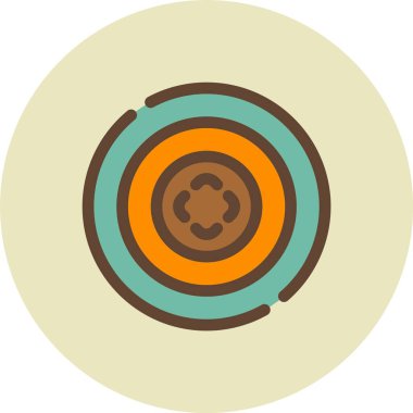 Evrensel renkli vektör daire simgesi. Moda, kağıt, albüm, tebrik kartları, web için tasarım