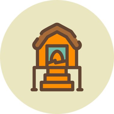 şömine simgesi vektör illüstrasyonu