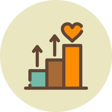 Bir kalp simgesinin vektör illüstrasyonu