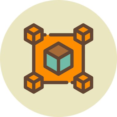 küp simgesi, vektör illüstrasyonu