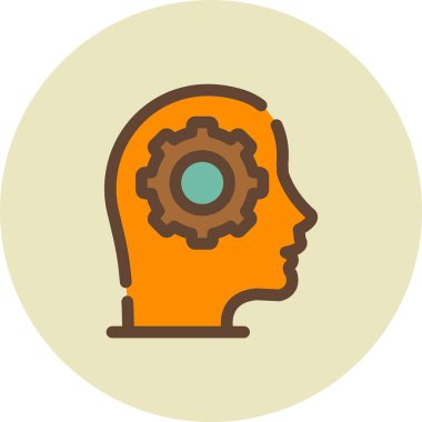 beyin vektör simgesi işareti ve illüstrasyon