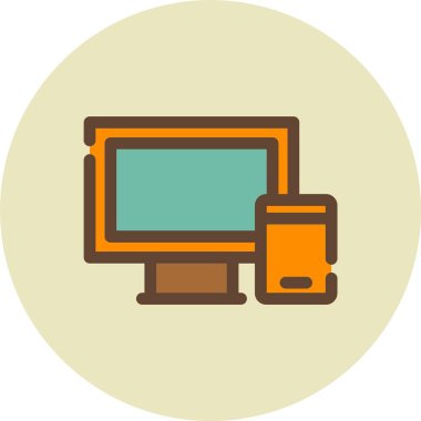 Bilgisayar. Web simgesi basit illüstrasyon