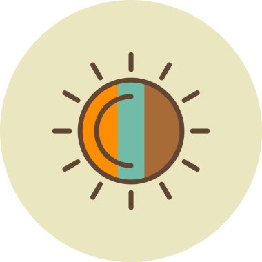 Güneş vektör simgesi modern basit illüstrasyon