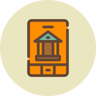 Banka. Web simgesi basit illüstrasyon