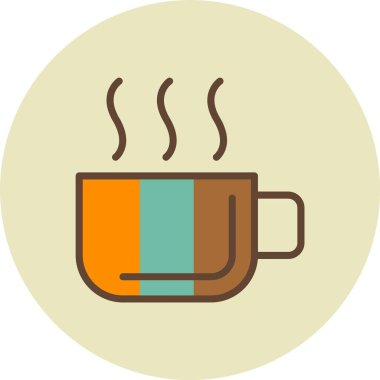 kahve fincanı simgesi, vektör illüstrasyonu