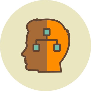 Beyin. Web simgesi basit illüstrasyon