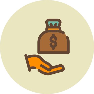 Para simgesinin vektör illüstrasyonu