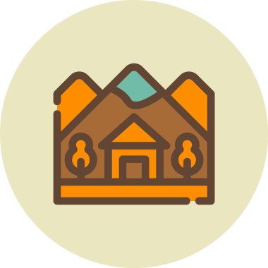 Güzel Ev Vektörü Kabartma Simgesi