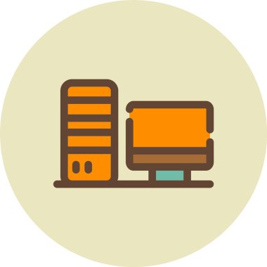 Sunucu. Web simgesi basit illüstrasyon