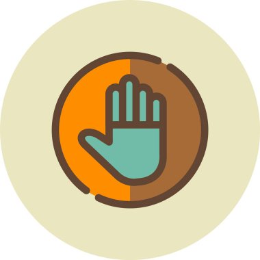 Bir el simgesinin vektör illüstrasyonu