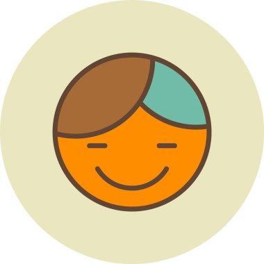 Mutlu çocuk simgesi vektör illüstrasyonu