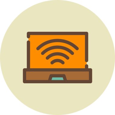 Kablosuz. Web simgesi basit illüstrasyon