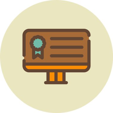 Kişisel ve ticari kullanım için sertifika vektör simgesi simgesi vektör çizimi..