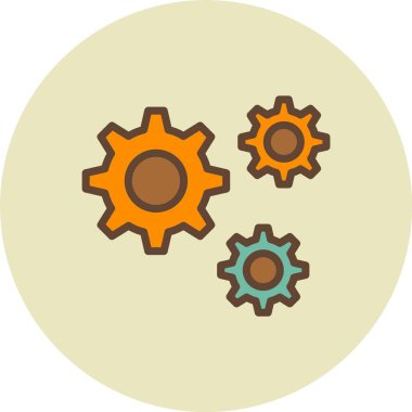 Moda stili izole edilmiş arkaplanda vites simgesi