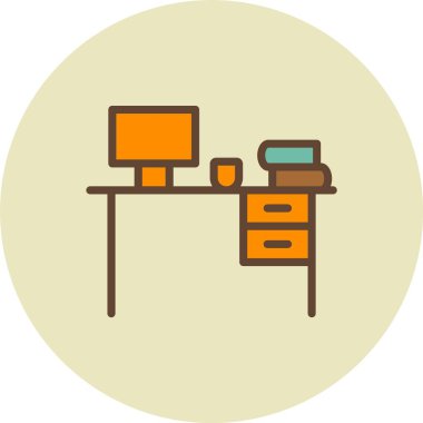 Masa. Web simgesi basit illüstrasyon